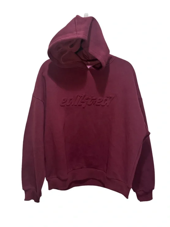 Edikted Totally Logo Hoodie -  Burgundy S NWT - Picture 3 of 8